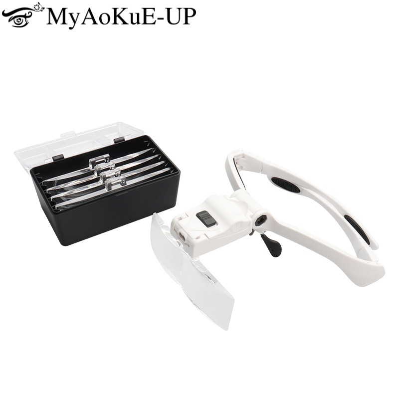 Eyelash Extension With Glasses - 5 렌즈 조정 가능한 돋보기 속눈썹
