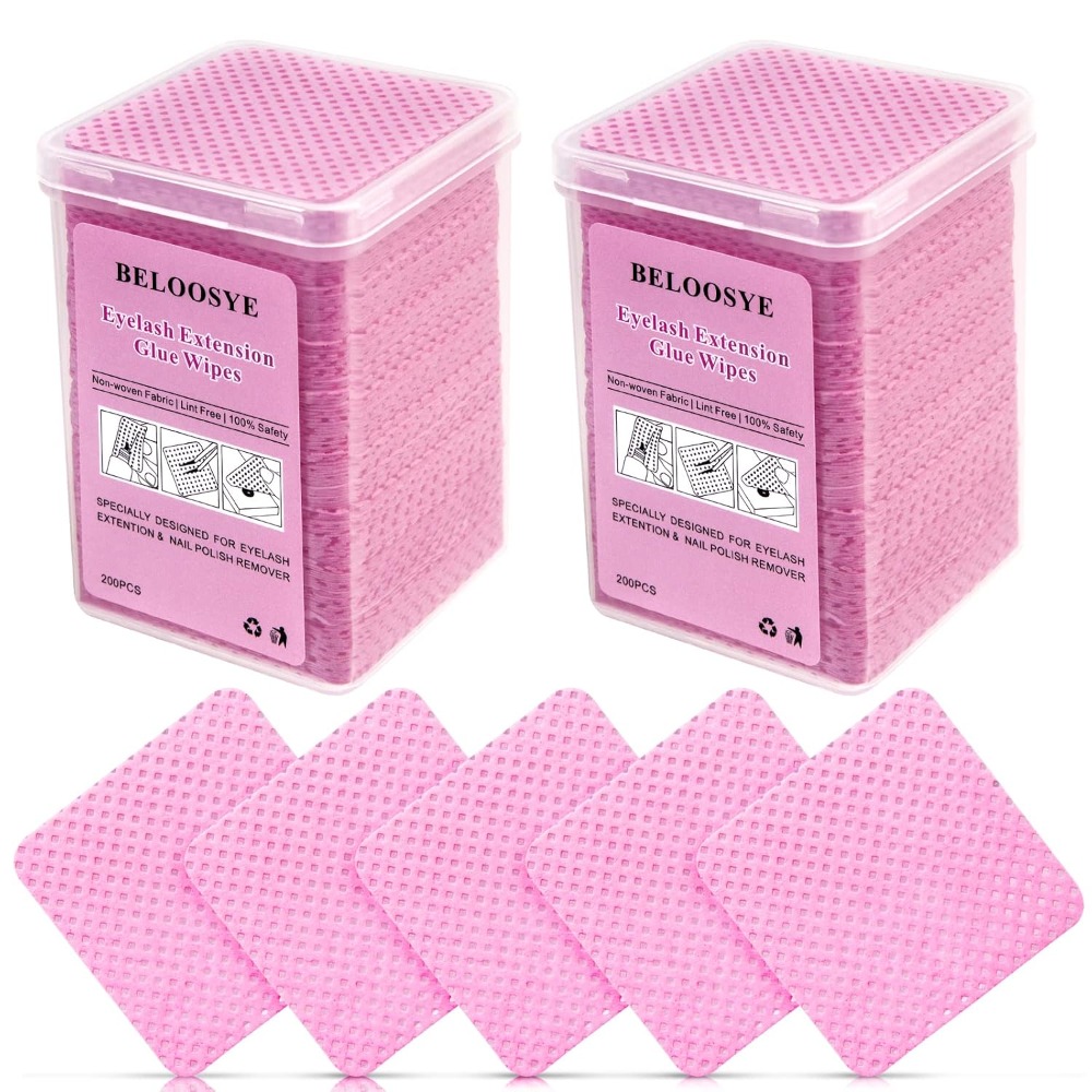Eyelash Extension Cleaning - 400개입 보풀 없는 네일 폴리쉬 리무버
