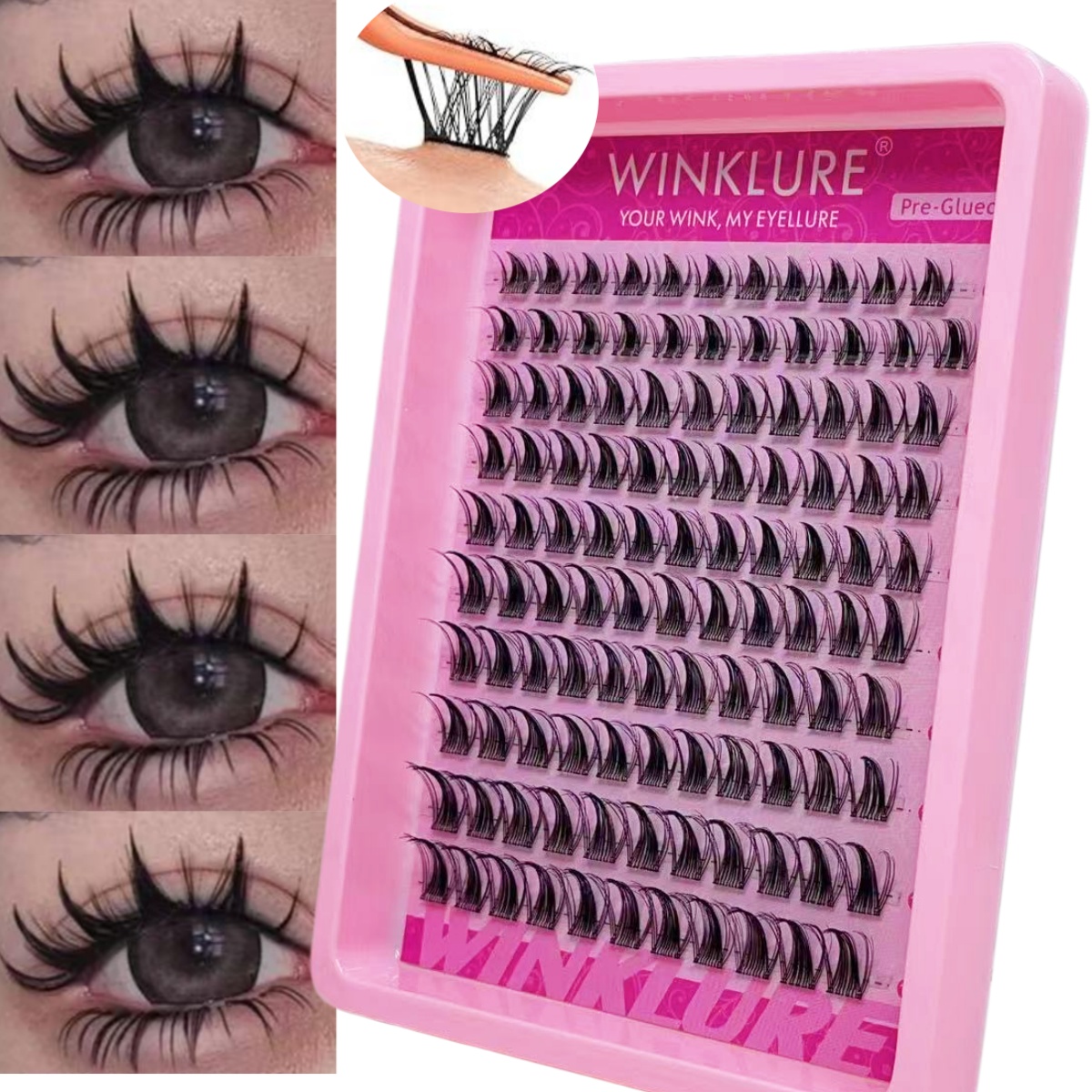 Eyelash Extension Cat Eye - 윙클루어 셀프 접착식 인조 속눈썹 클러스터