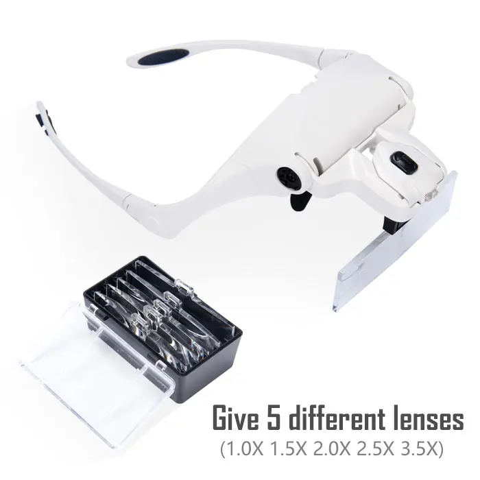 돋보기 안경 속눈썹 연장 LED 라이트 확대경 핸드 5 - Eyelash Extension With Glasses 리뷰 및 가격