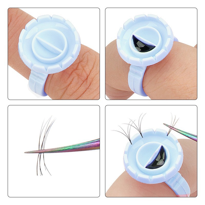 100Pcs 일회용 접착제 링 홀더 속눈썹 연장 용품  - Eyelash Extension Fan 리뷰 및 가격