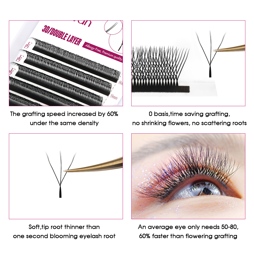 FADVAN 6D-W 모양의 속눈썹 연장(3D 더블 팁 - Eyelash Extension Fan 리뷰 및 가격
